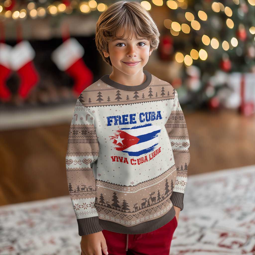 Cuban American Pride Ugly Christmas Sweater Freedom For Cuba
