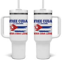 Cuban American Pride Tumbler With Handle Freedom For Cuba