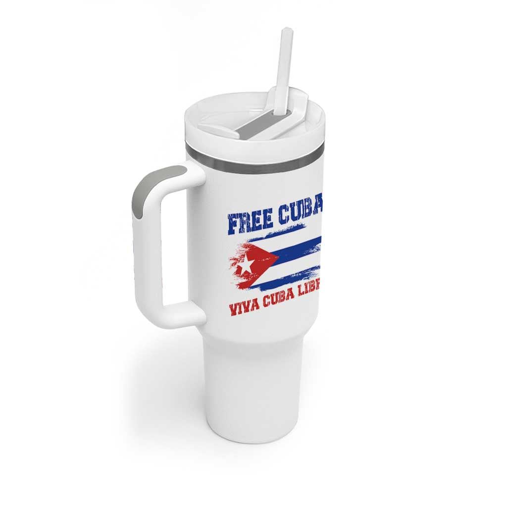 Cuban American Pride Tumbler With Handle Freedom For Cuba