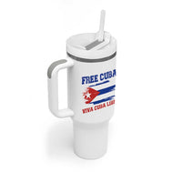 Cuban American Pride Tumbler With Handle Freedom For Cuba