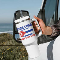 Cuban American Pride Tumbler With Handle Freedom For Cuba