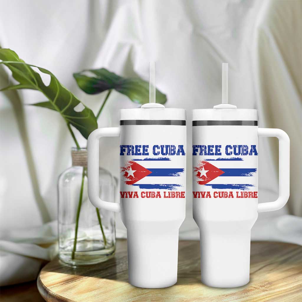 Cuban American Pride Tumbler With Handle Freedom For Cuba