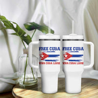 Cuban American Pride Tumbler With Handle Freedom For Cuba