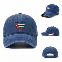 Cuban American Pride Washed Cotton Baseball Cap Freedom For Cuba