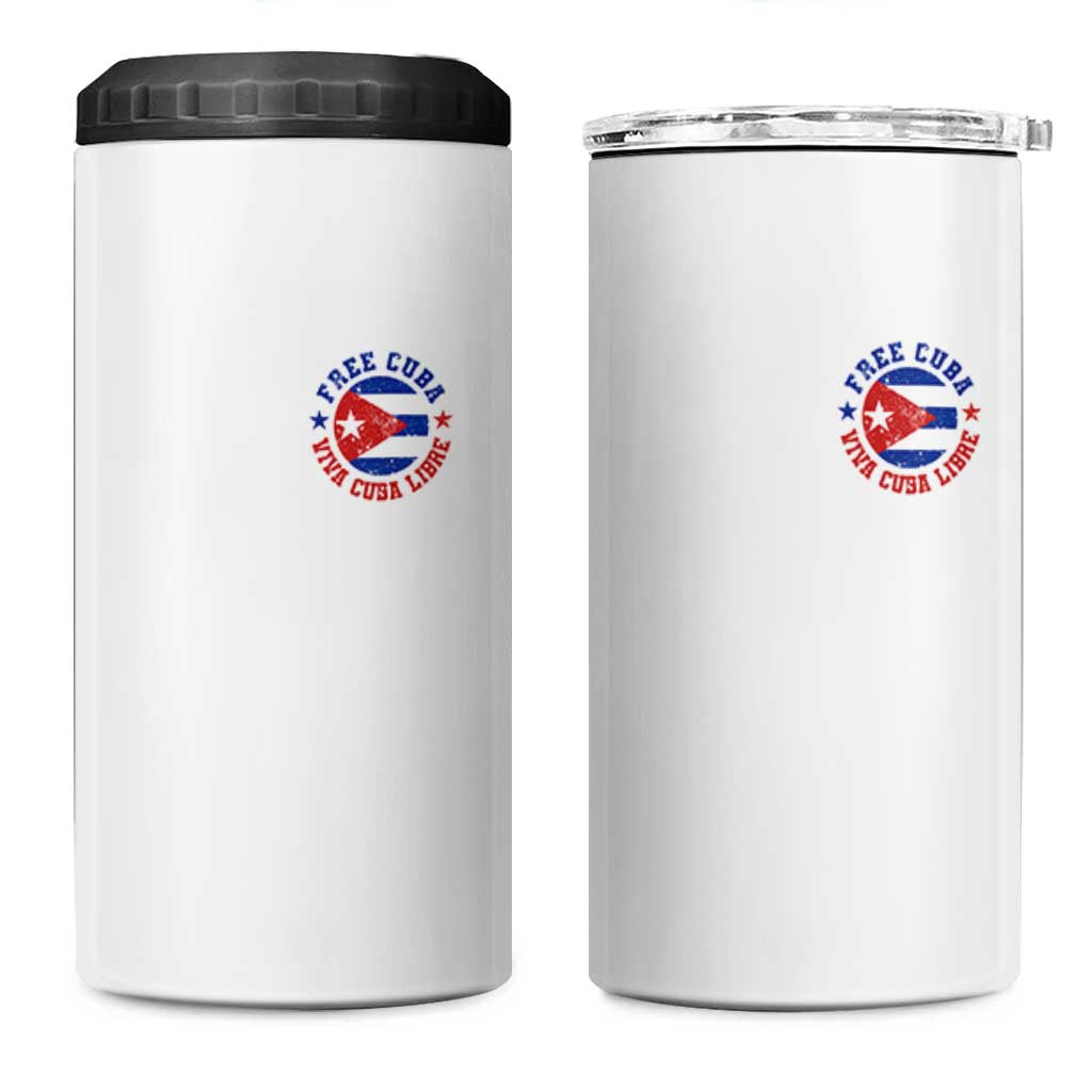 Free Cuba Viva Cuba Libre 4 in 1 Can Cooler Tumbler SOS Cuba Energy Crisis