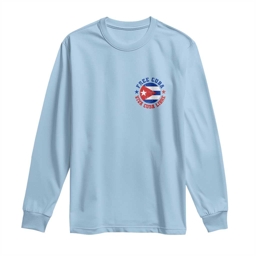 Free Cuba Viva Cuba Libre Long Sleeve Shirt SOS Cuba Energy Crisis
