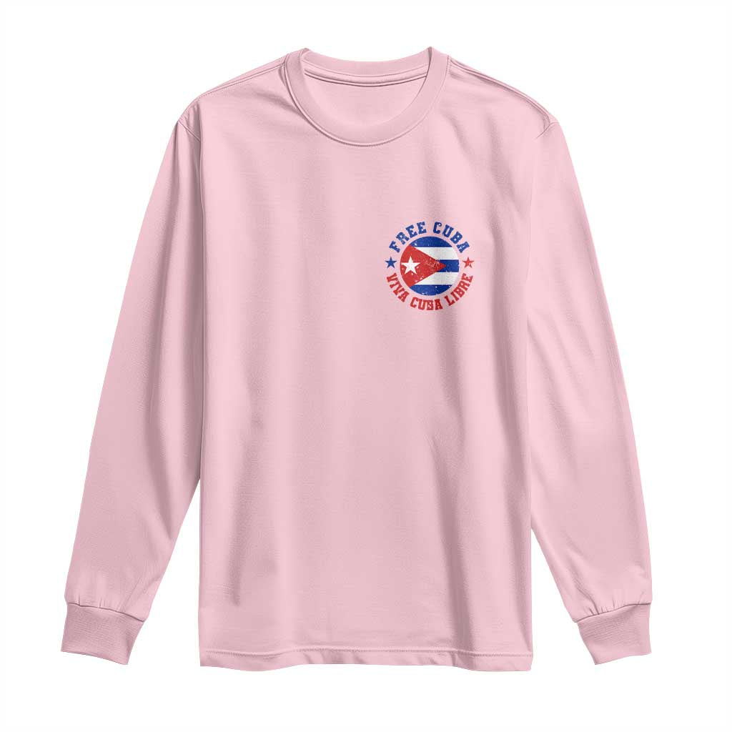 Free Cuba Viva Cuba Libre Long Sleeve Shirt SOS Cuba Energy Crisis