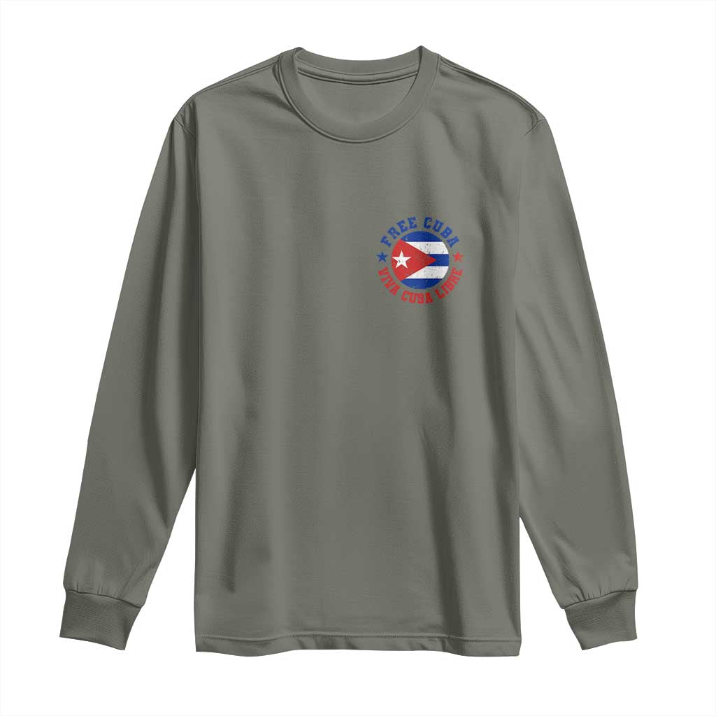 Free Cuba Viva Cuba Libre Long Sleeve Shirt SOS Cuba Energy Crisis