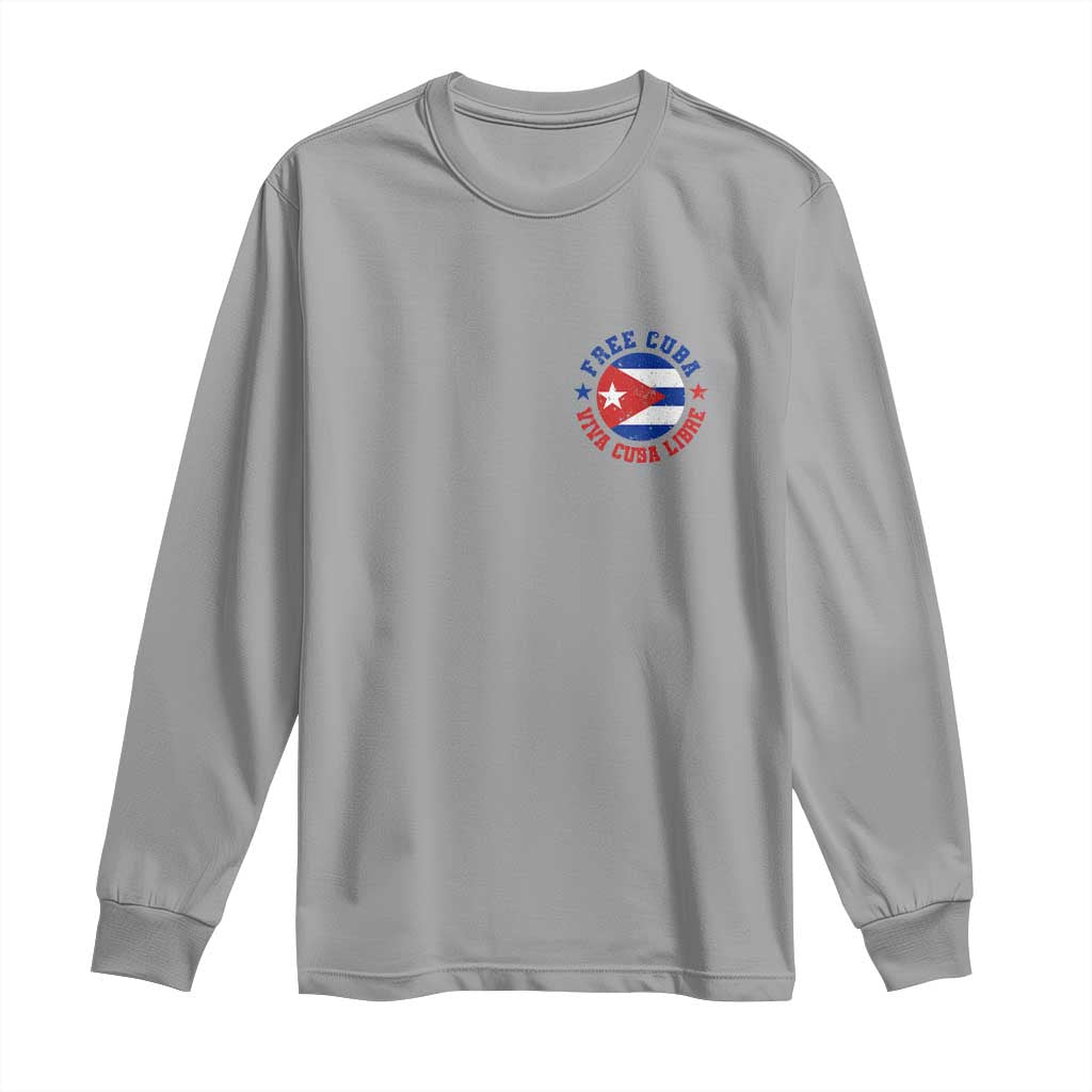 Free Cuba Viva Cuba Libre Long Sleeve Shirt SOS Cuba Energy Crisis