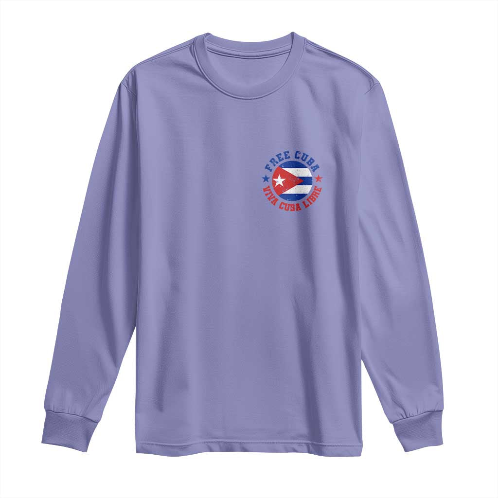 Free Cuba Viva Cuba Libre Long Sleeve Shirt SOS Cuba Energy Crisis