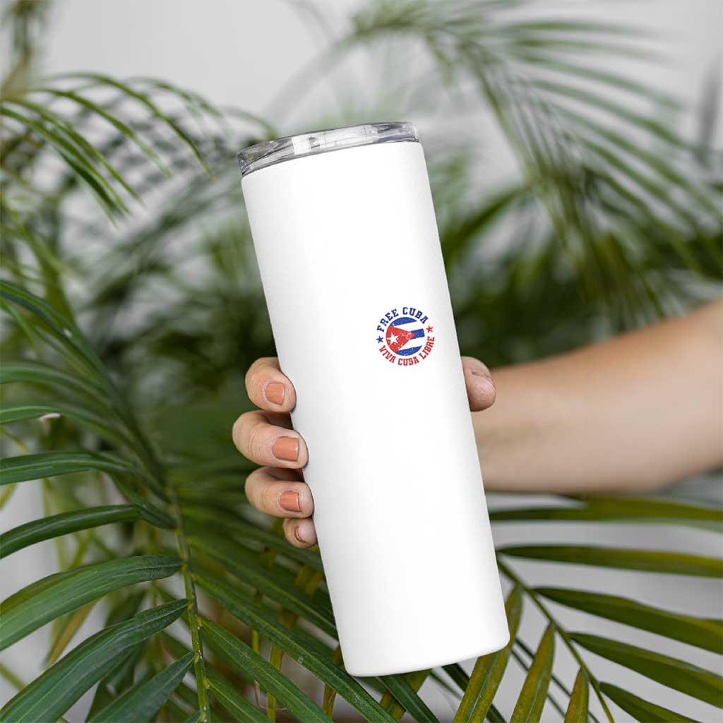 Free Cuba Viva Cuba Libre Skinny Tumbler SOS Cuba Energy Crisis