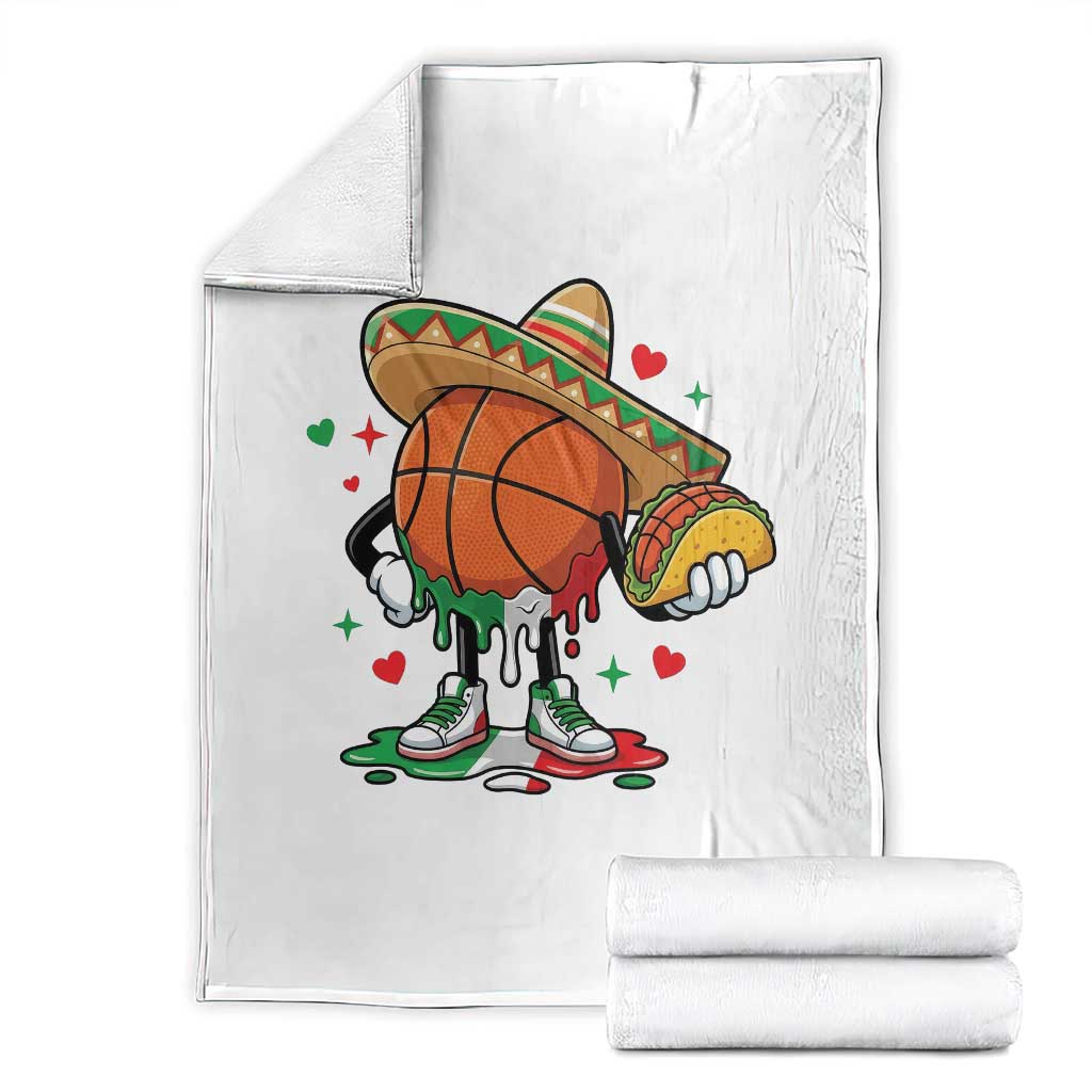 Funny Cinco De Mayo Basketball Throw Blanket Mexican Fiesta Party