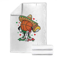 Funny Cinco De Mayo Basketball Throw Blanket Mexican Fiesta Party