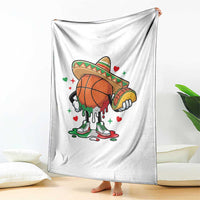 Funny Cinco De Mayo Basketball Throw Blanket Mexican Fiesta Party
