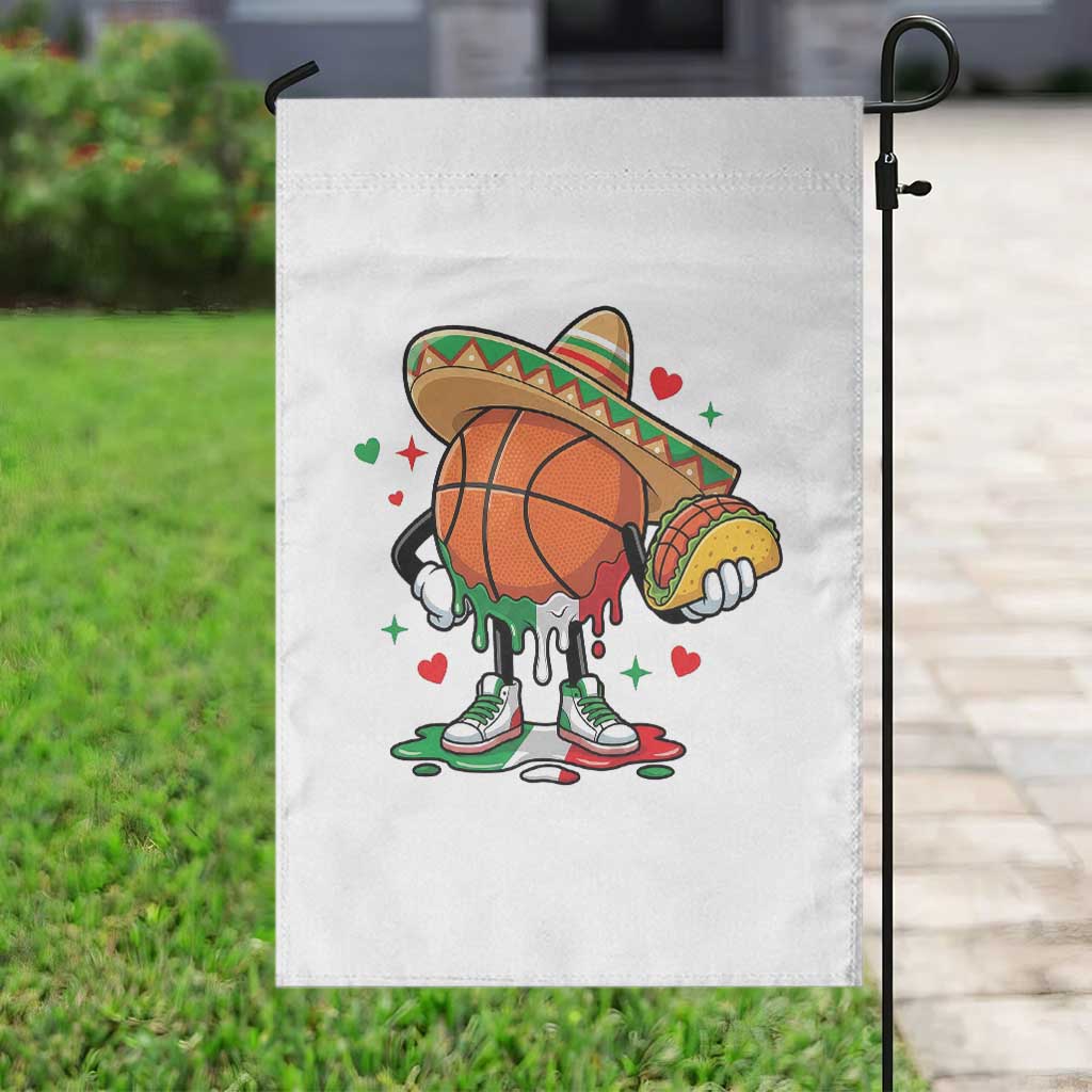 Funny Cinco De Mayo Basketball Garden Flag Mexican Fiesta Party