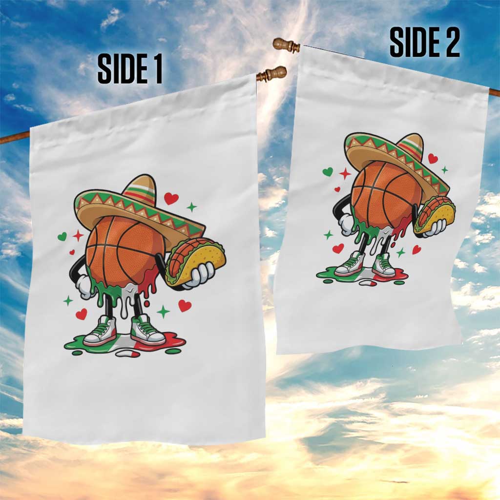 Funny Cinco De Mayo Basketball Garden Flag Mexican Fiesta Party