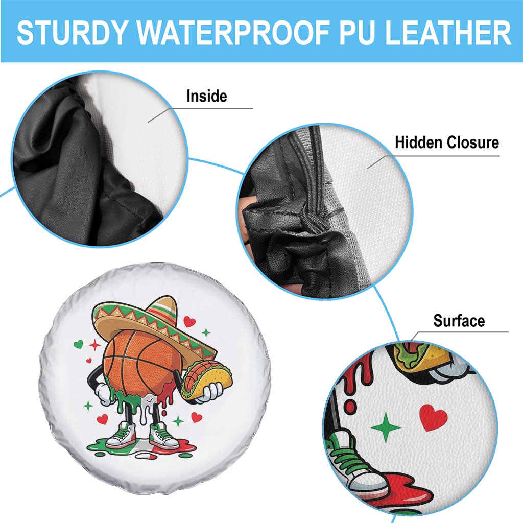 Funny Cinco De Mayo Basketball Spare Tire Cover Mexican Fiesta Party
