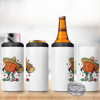 Funny Cinco De Mayo Basketball 4 in 1 Can Cooler Tumbler Mexican Fiesta Party