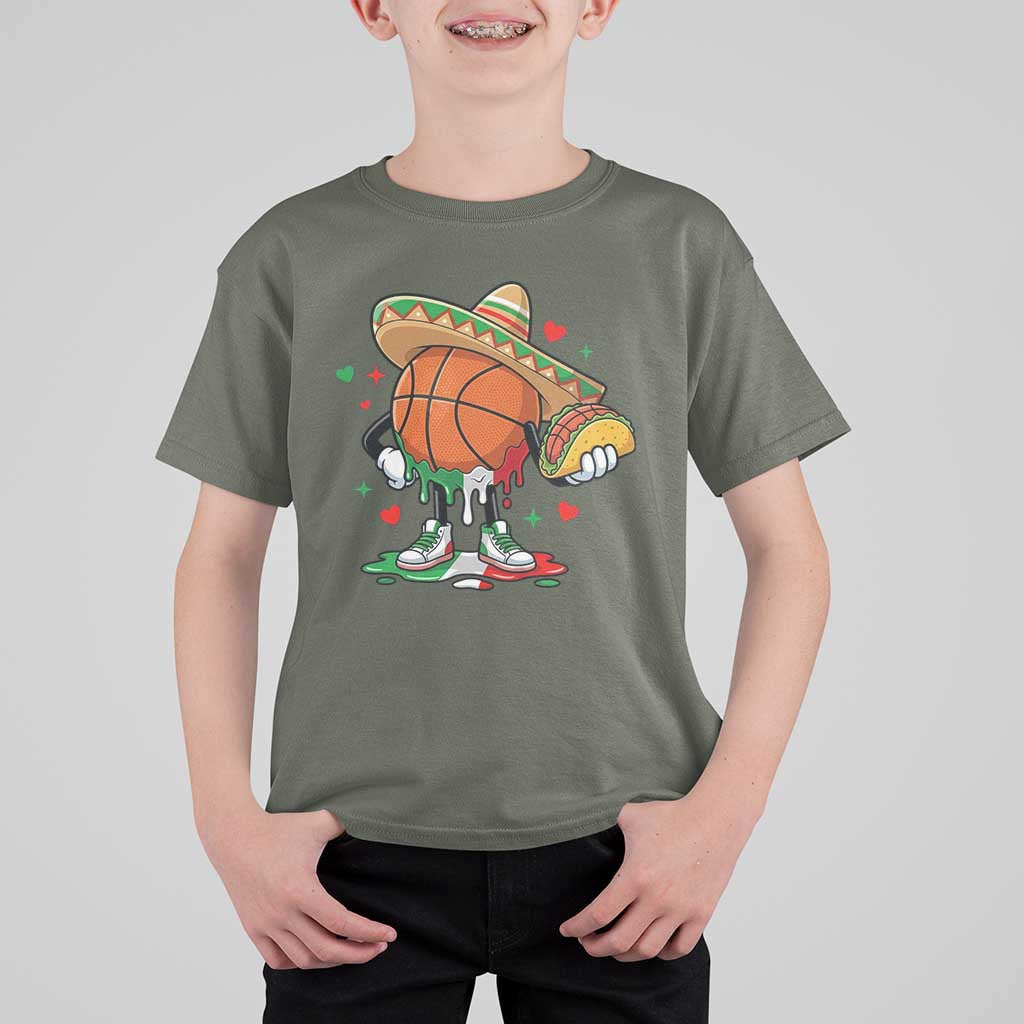 Funny Cinco De Mayo Basketball T Shirt For Kid Mexican Fiesta Party