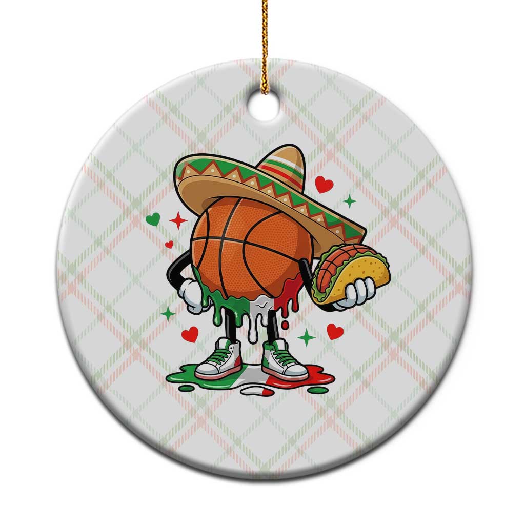 Funny Cinco De Mayo Basketball Ceramic Ornament Mexican Fiesta Party