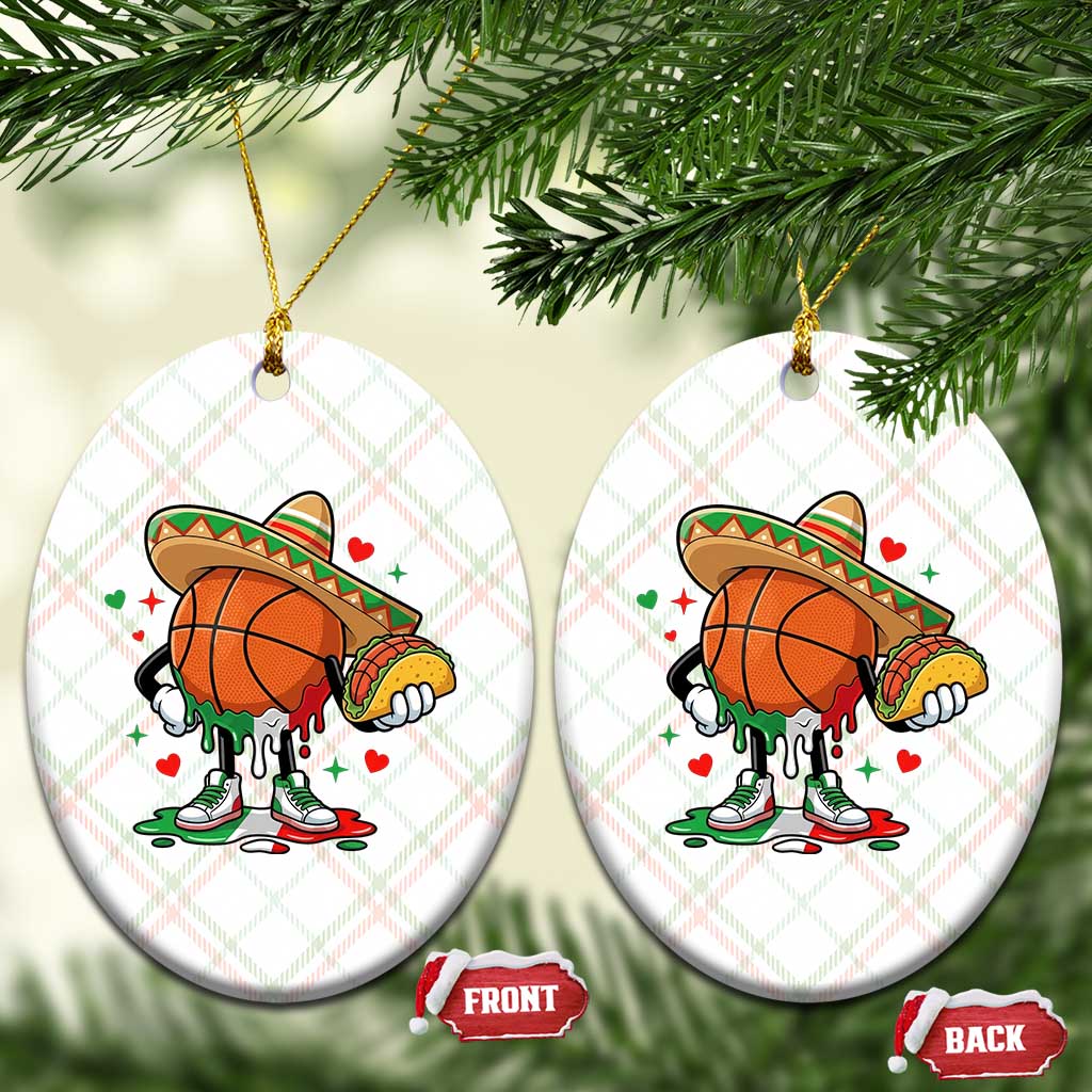 Funny Cinco De Mayo Basketball Ceramic Ornament Mexican Fiesta Party