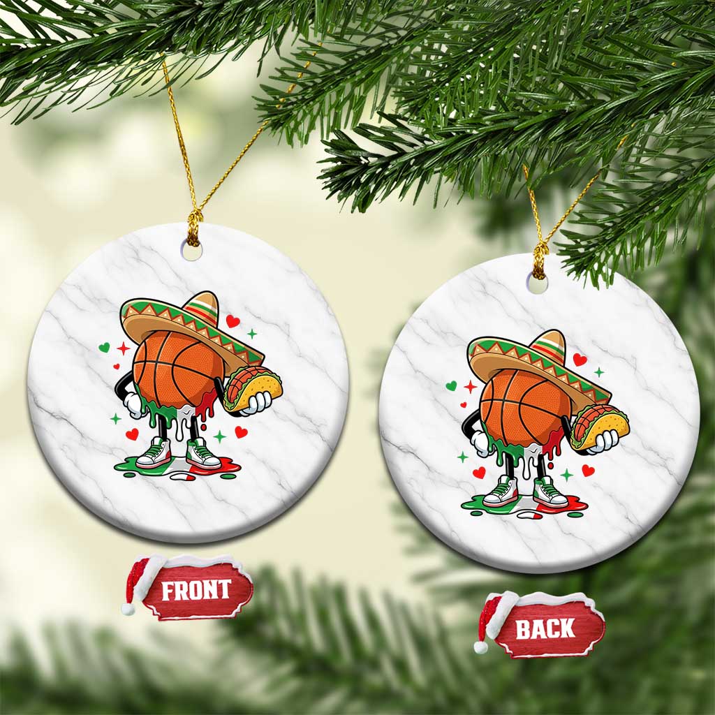 Funny Cinco De Mayo Basketball Ceramic Ornament Mexican Fiesta Party