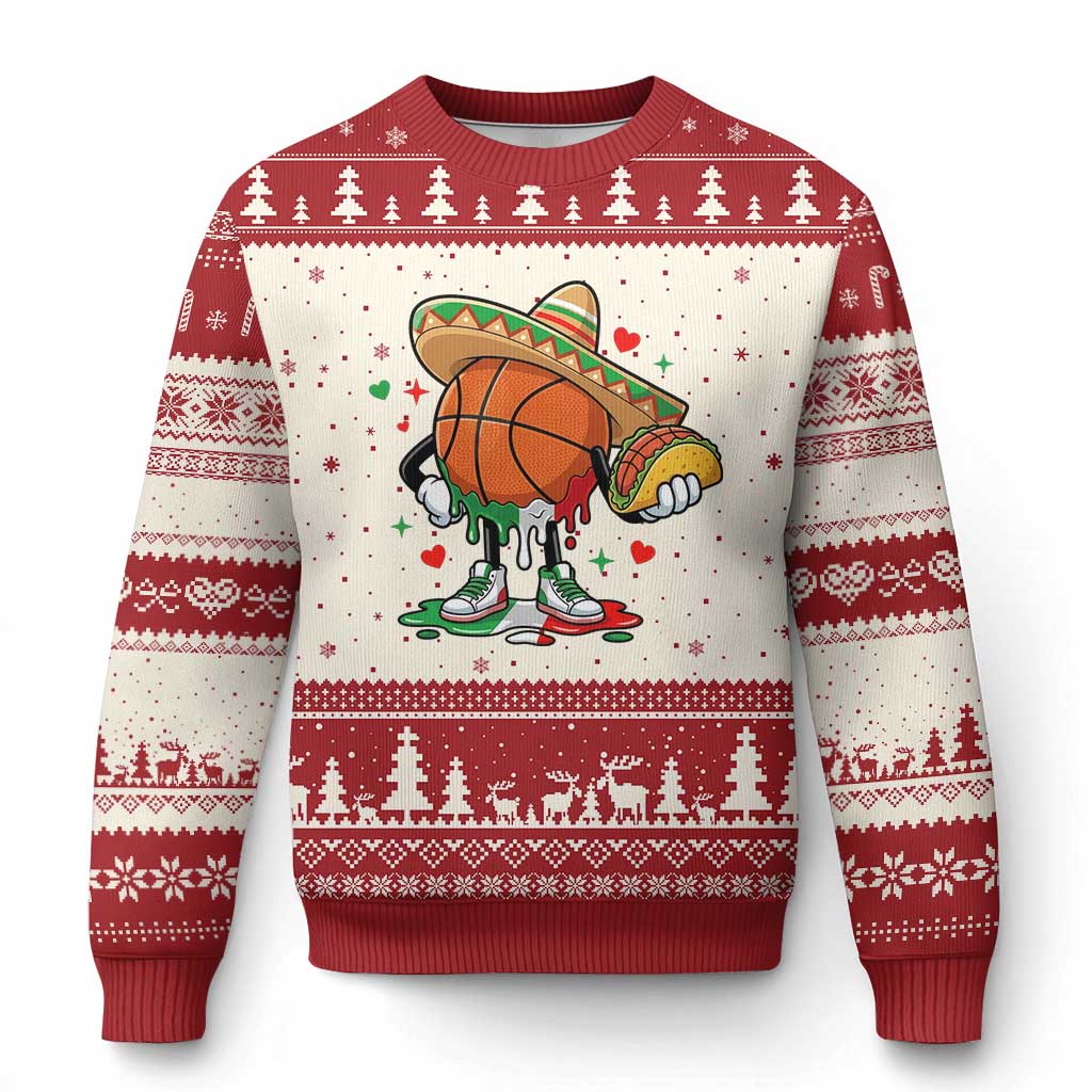 Funny Cinco De Mayo Basketball Ugly Christmas Sweater Mexican Fiesta Party