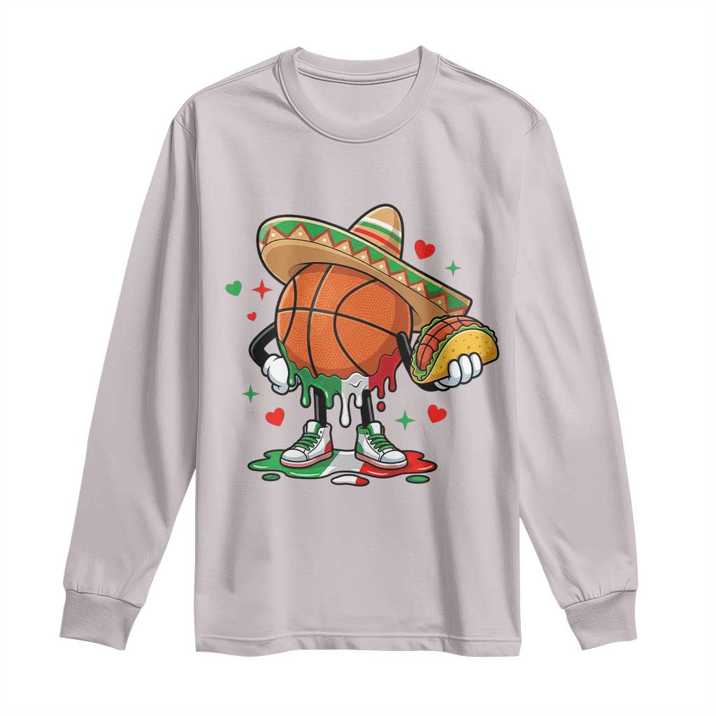 Funny Cinco De Mayo Basketball Long Sleeve Shirt Mexican Fiesta Party