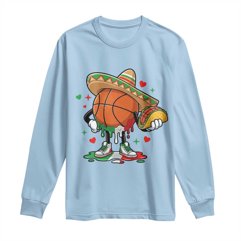 Funny Cinco De Mayo Basketball Long Sleeve Shirt Mexican Fiesta Party