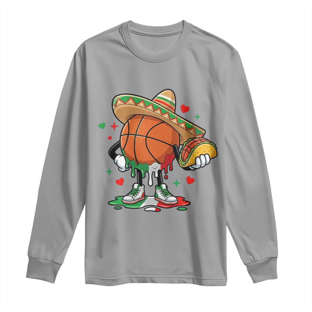Funny Cinco De Mayo Basketball Long Sleeve Shirt Mexican Fiesta Party