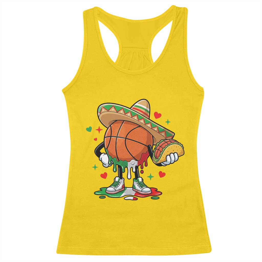 Funny Cinco De Mayo Basketball Racerback Tank Top Mexican Fiesta Party