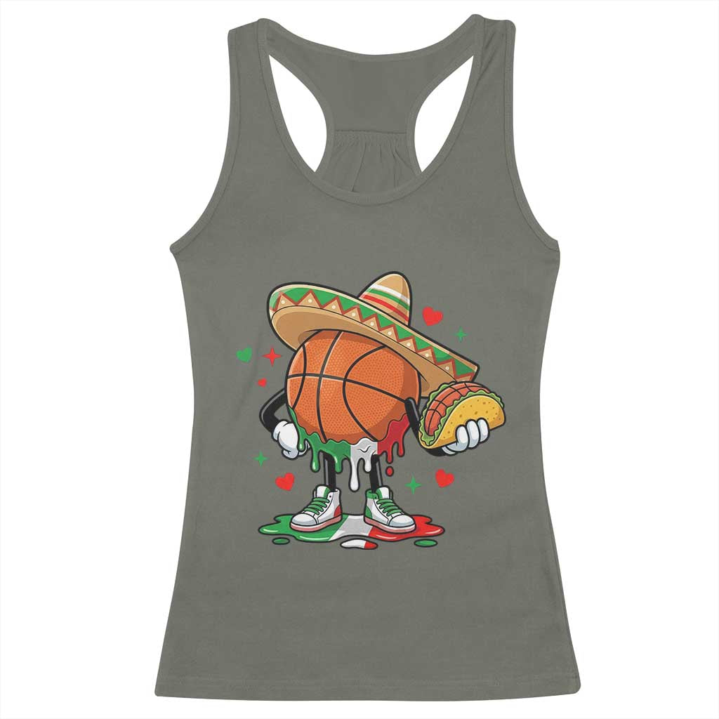 Funny Cinco De Mayo Basketball Racerback Tank Top Mexican Fiesta Party