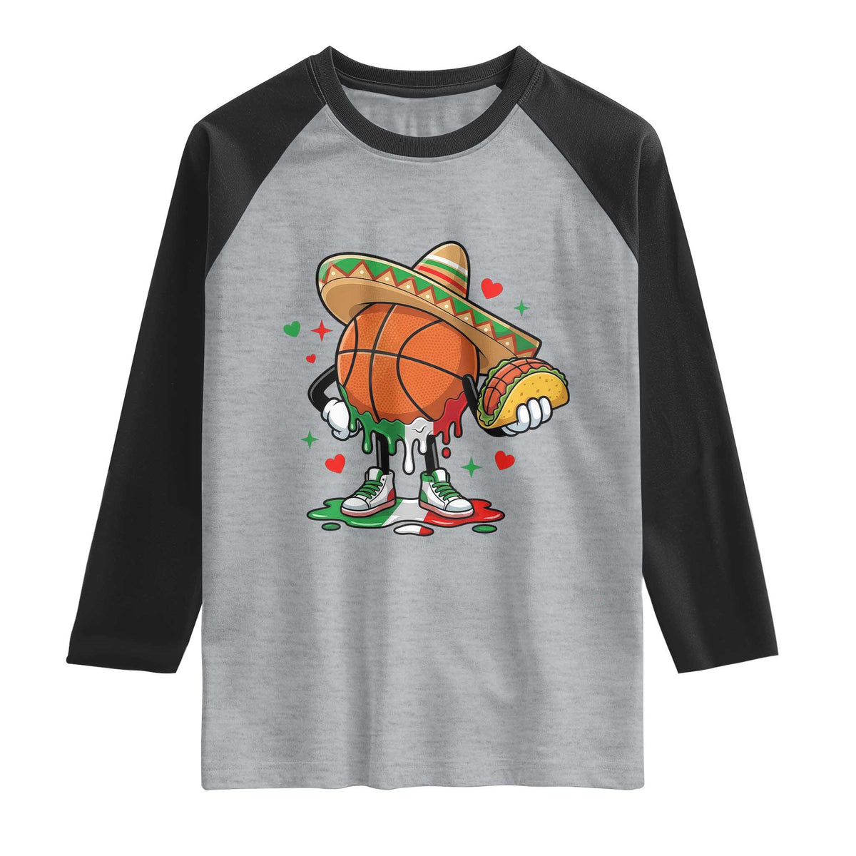 Funny Cinco De Mayo Basketball Raglan Shirt Mexican Fiesta Party