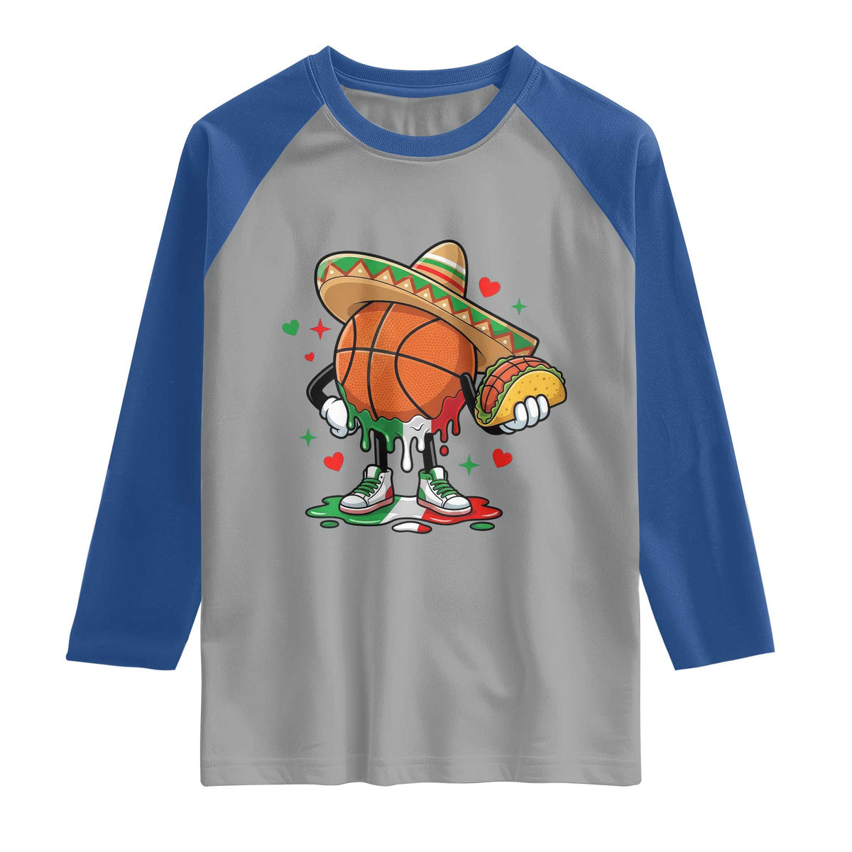 Funny Cinco De Mayo Basketball Raglan Shirt Mexican Fiesta Party