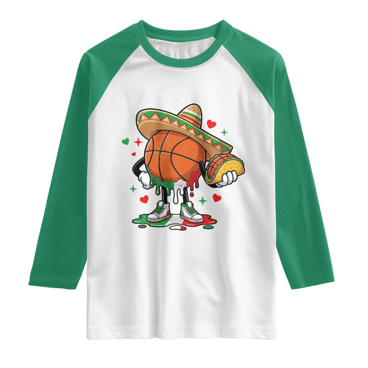 Funny Cinco De Mayo Basketball Raglan Shirt Mexican Fiesta Party