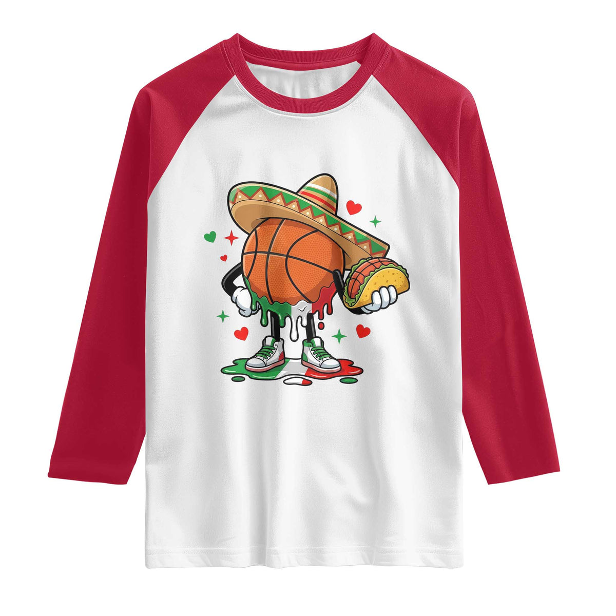 Funny Cinco De Mayo Basketball Raglan Shirt Mexican Fiesta Party