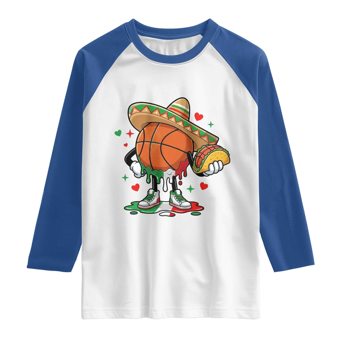 Funny Cinco De Mayo Basketball Raglan Shirt Mexican Fiesta Party