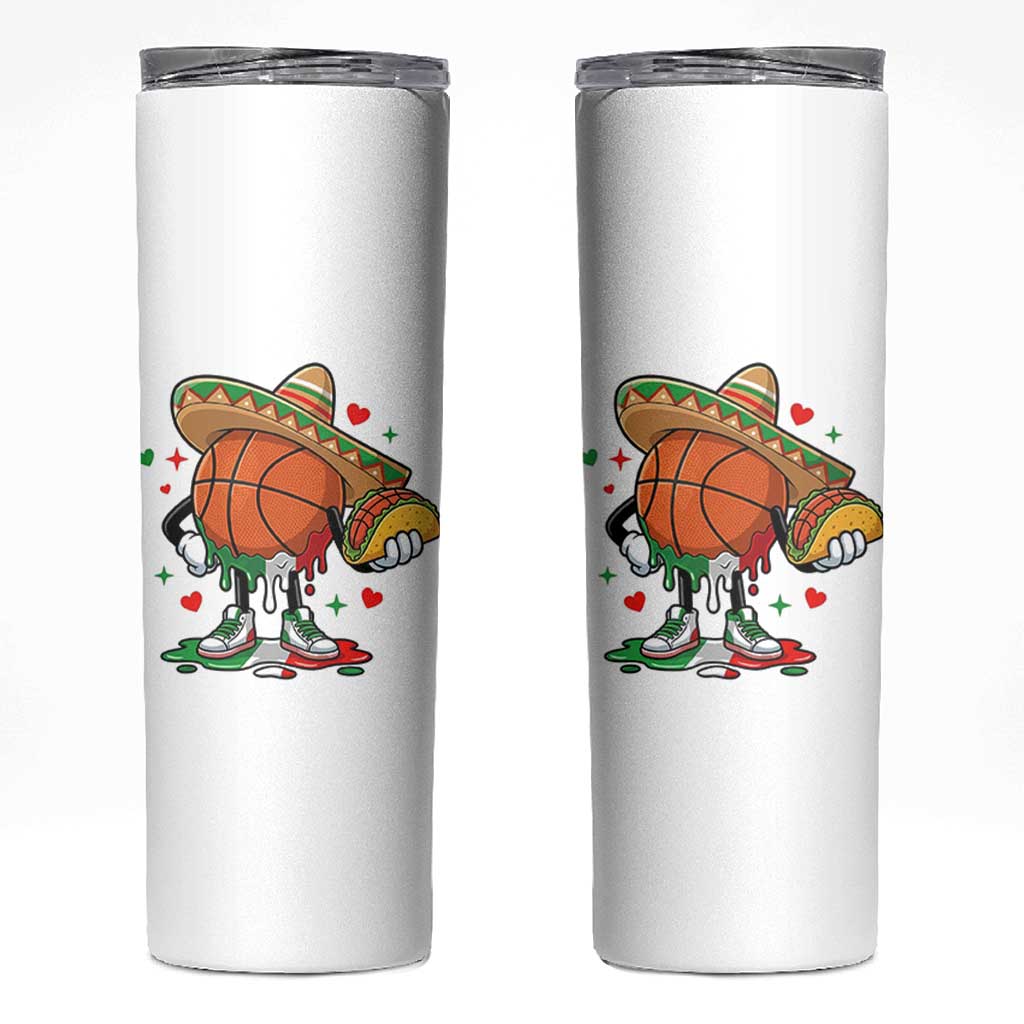 Funny Cinco De Mayo Basketball Skinny Tumbler Mexican Fiesta Party