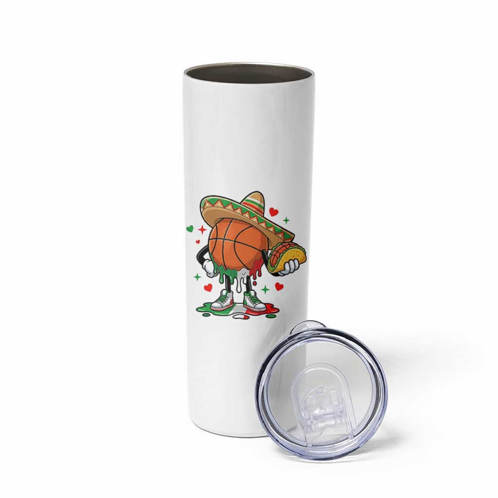 Funny Cinco De Mayo Basketball Skinny Tumbler Mexican Fiesta Party