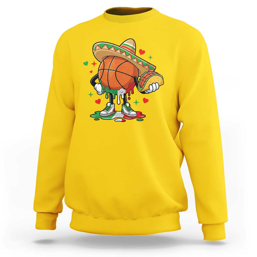 Funny Cinco De Mayo Basketball Sweatshirt Mexican Fiesta Party