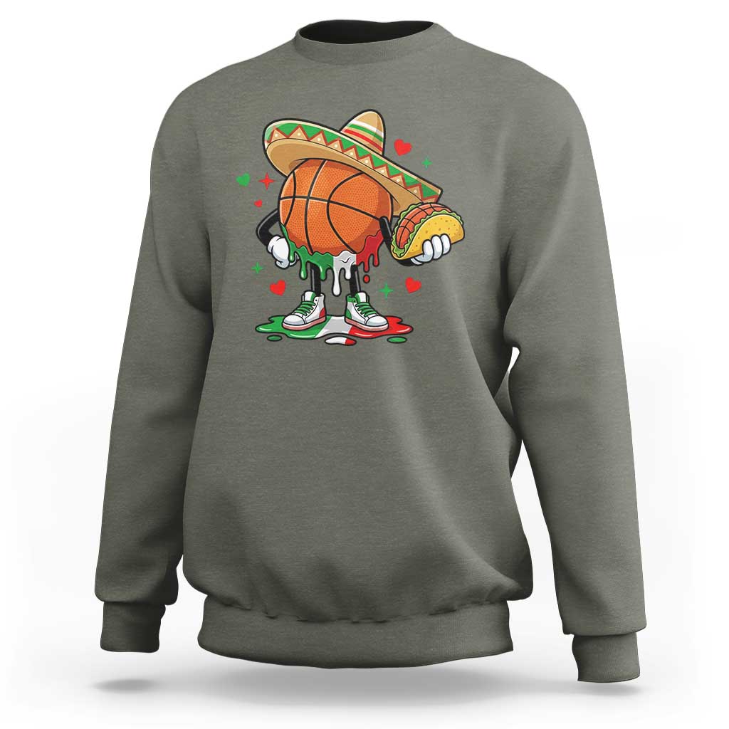 Funny Cinco De Mayo Basketball Sweatshirt Mexican Fiesta Party