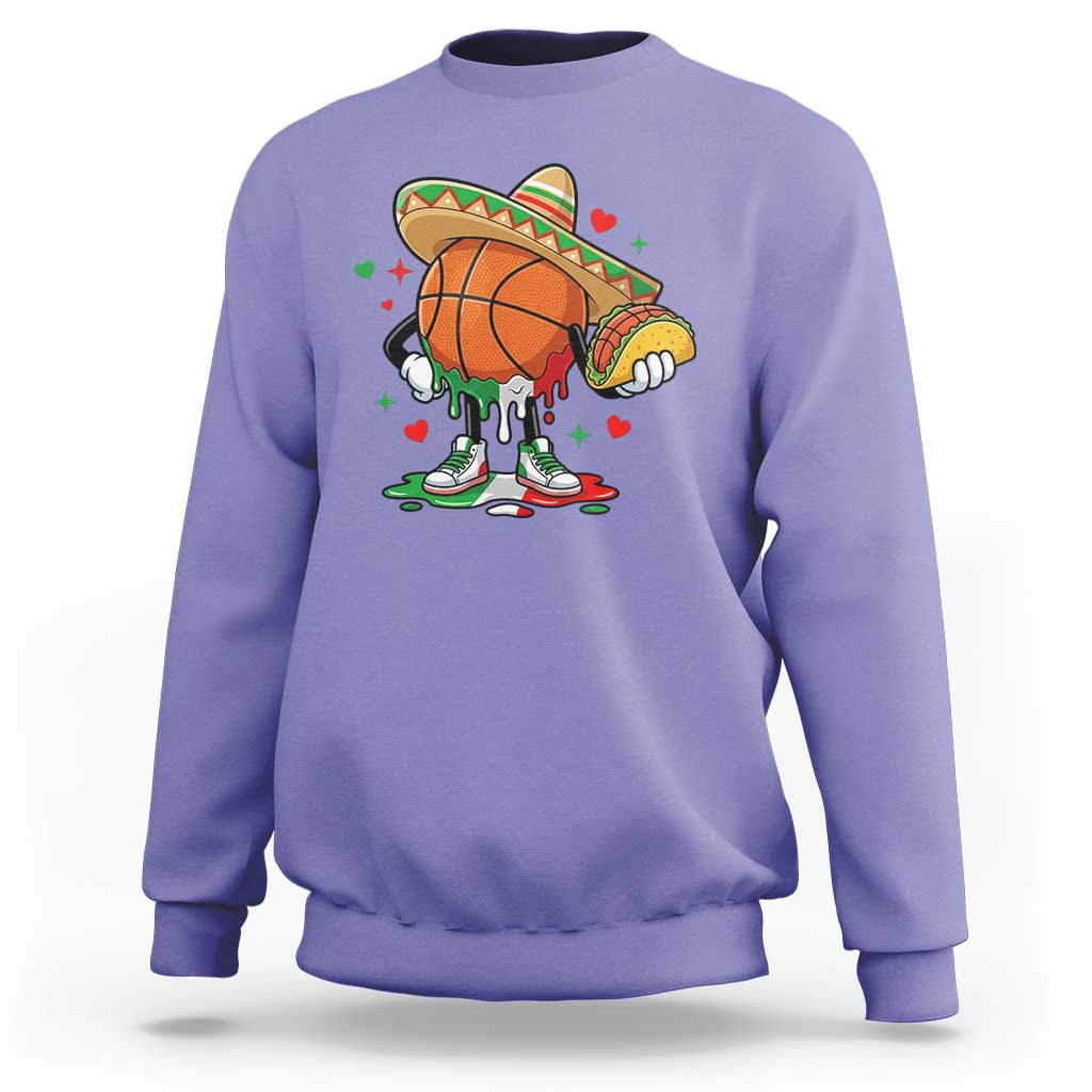 Funny Cinco De Mayo Basketball Sweatshirt Mexican Fiesta Party