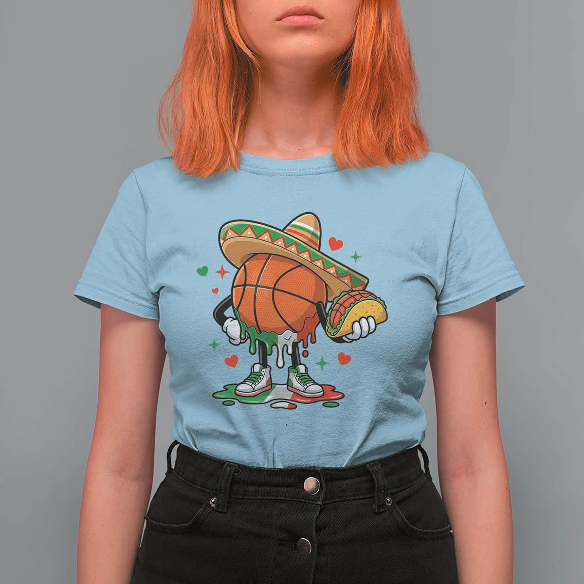 Funny Cinco De Mayo Basketball T Shirt For Women Mexican Fiesta Party