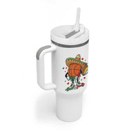 Funny Cinco De Mayo Basketball Tumbler With Handle Mexican Fiesta Party