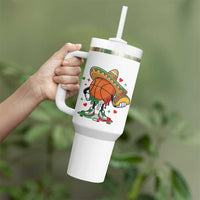 Funny Cinco De Mayo Basketball Tumbler With Handle Mexican Fiesta Party
