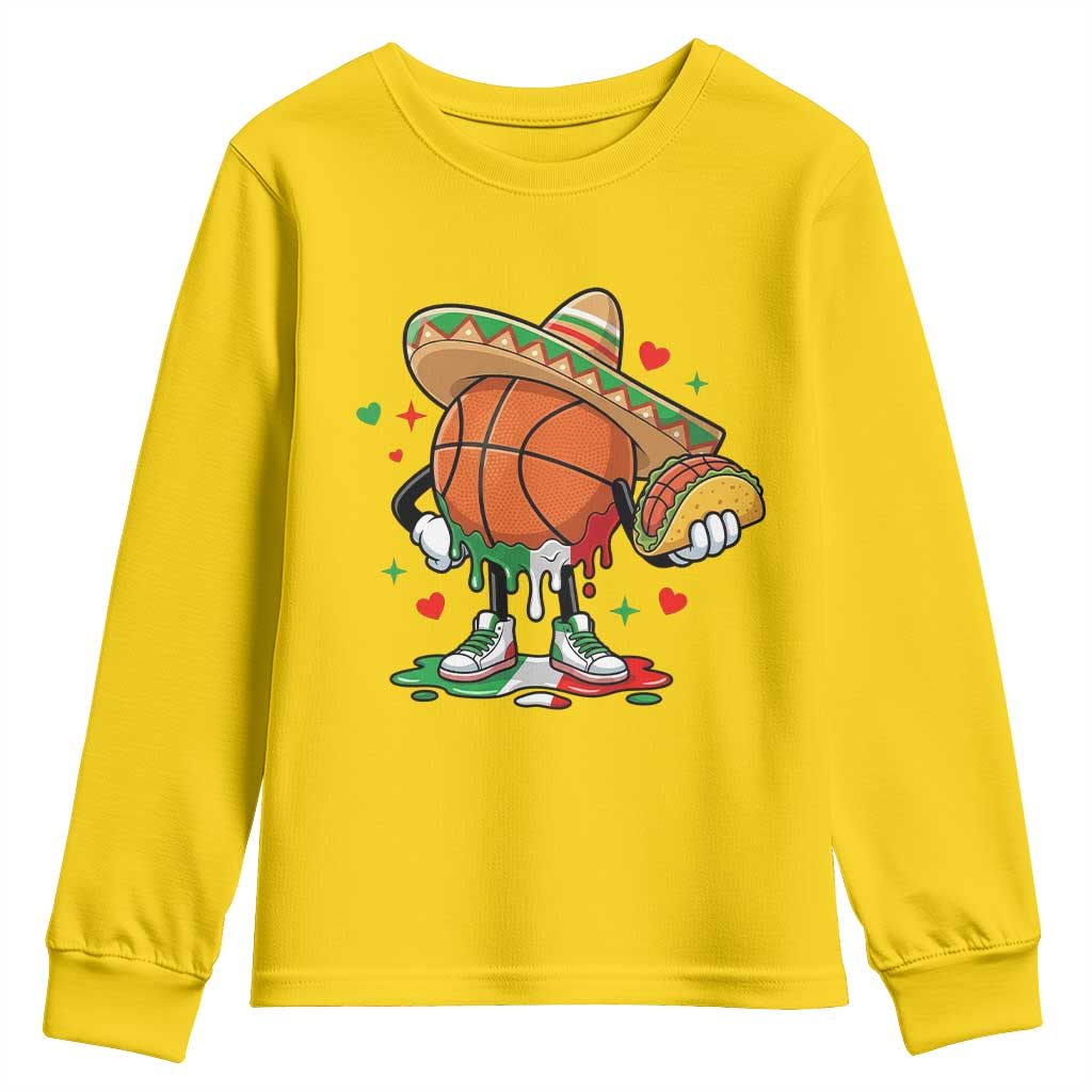 Funny Cinco De Mayo Basketball Youth Sweatshirt Mexican Fiesta Party