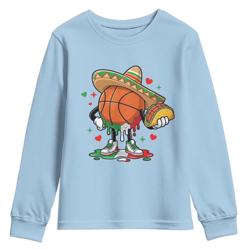 Funny Cinco De Mayo Basketball Youth Sweatshirt Mexican Fiesta Party