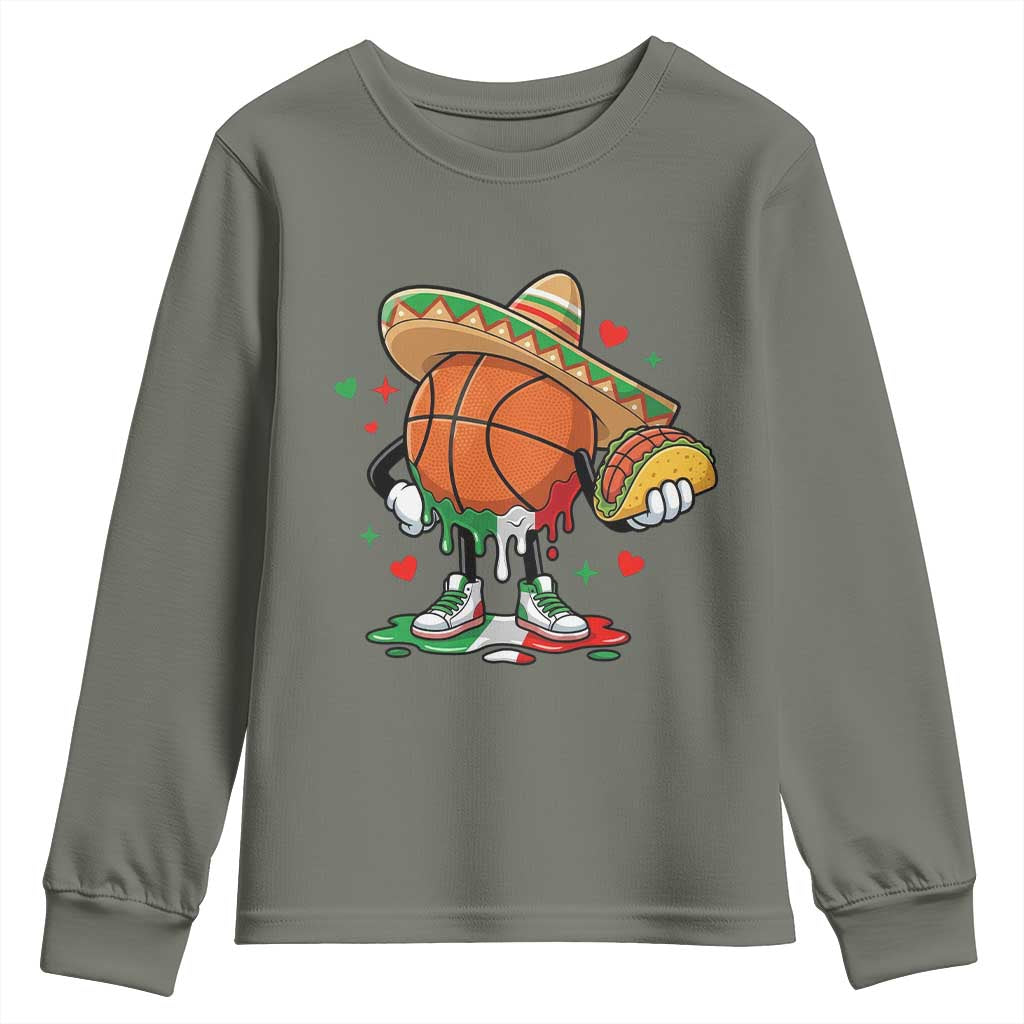 Funny Cinco De Mayo Basketball Youth Sweatshirt Mexican Fiesta Party