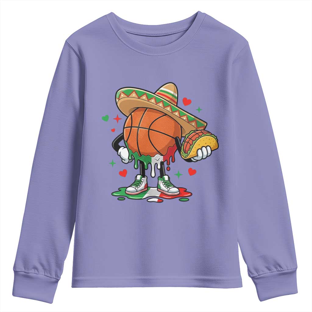 Funny Cinco De Mayo Basketball Youth Sweatshirt Mexican Fiesta Party
