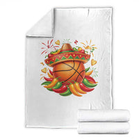 Funny Cinco De Mayo Basketball Throw Blanket Mexican Fiesta Hoops Party